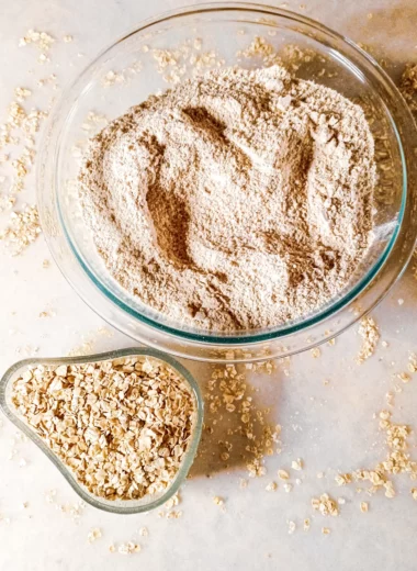 Oat Flour In A Bowl Along With Oats In A Bowl