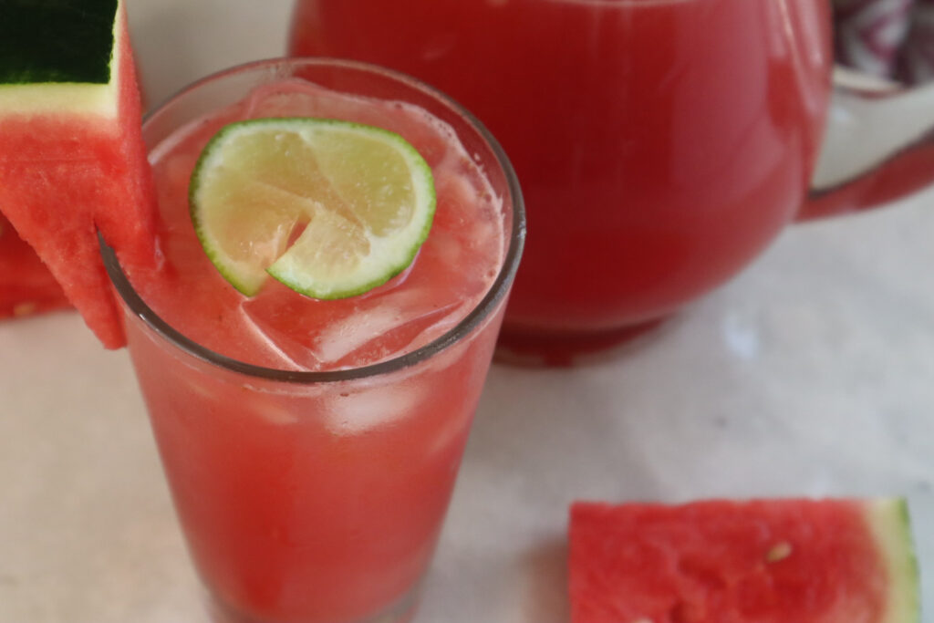 Watermelon Strawberry Refresher In A Glass