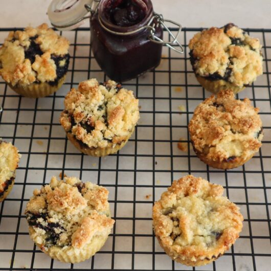 Blueberry Butter Crumb Muffins