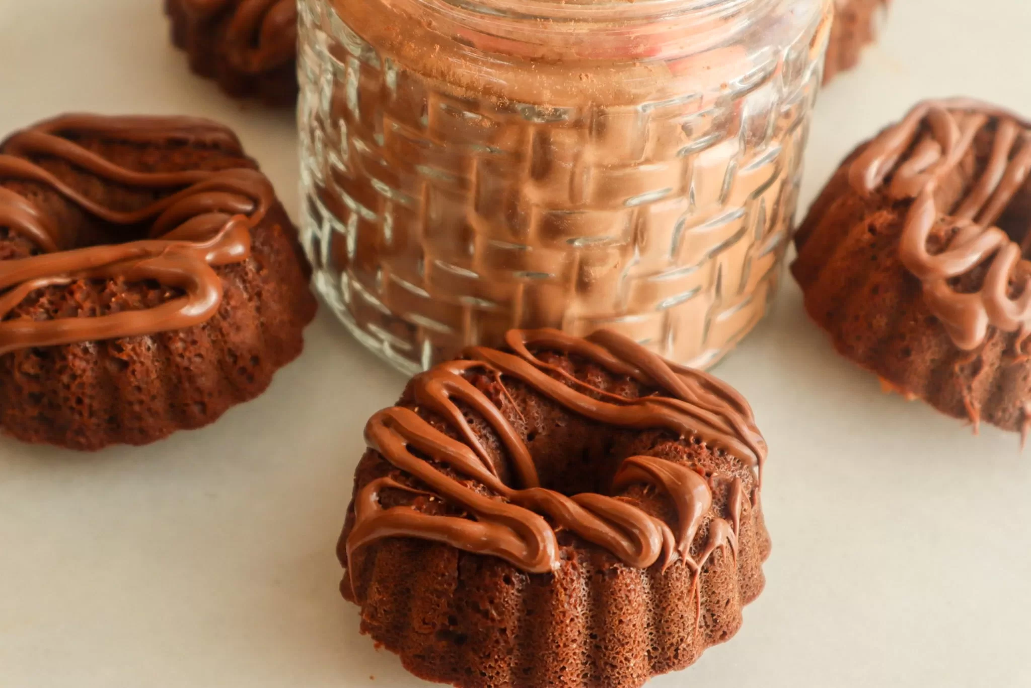 Chocolate mini Bundt cakes.