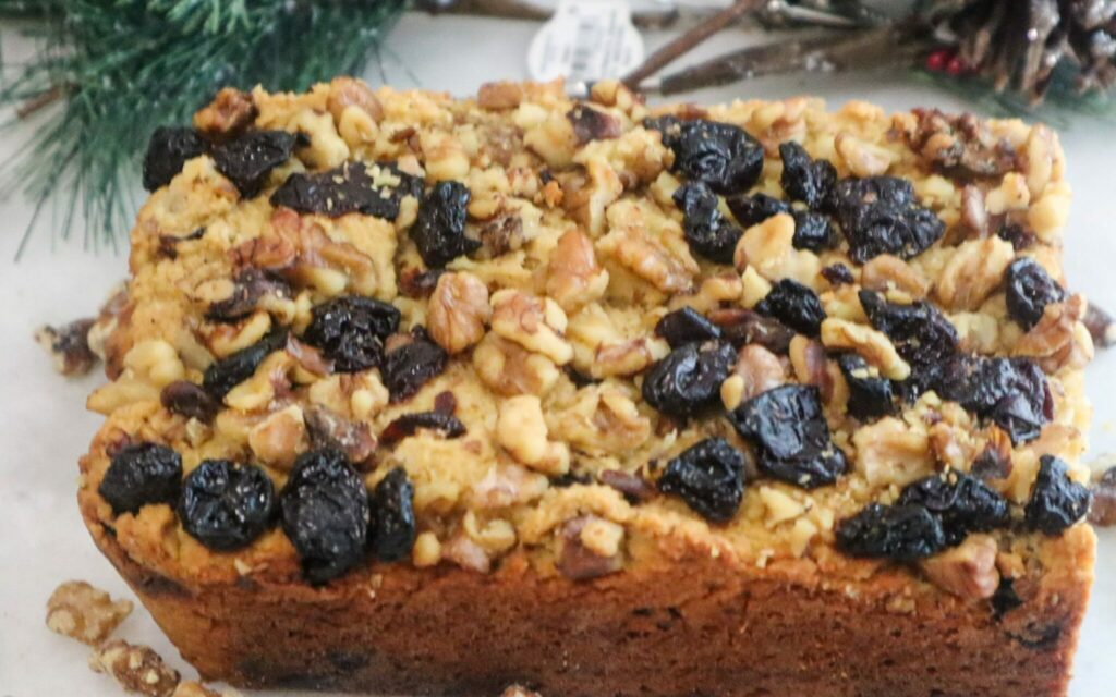Walnut Cranberry Eggnog Bread