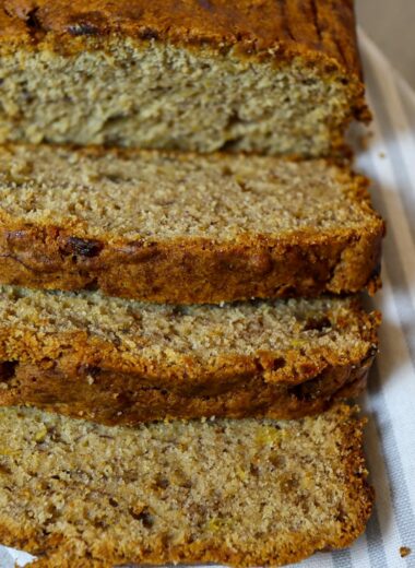 Sliced gluten-free banana bread