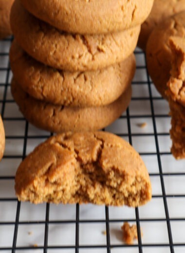 Paleo pumpkin cookies on a cooling rack.