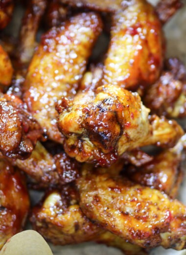 Cranberry glazed chicken wings.