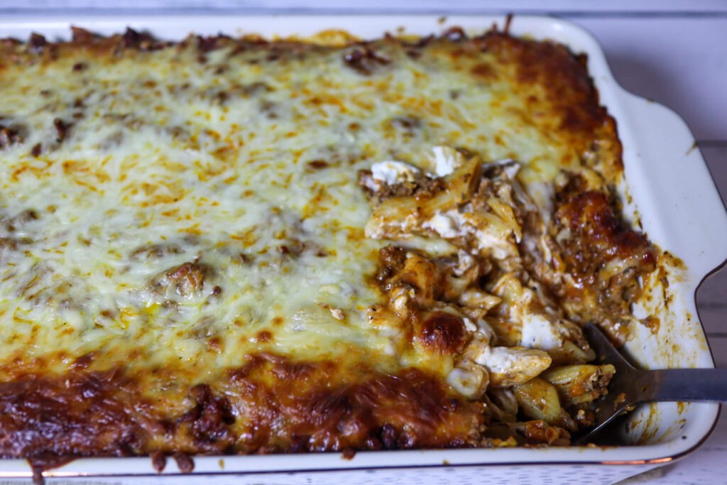 Serving million dollar pasta bake.