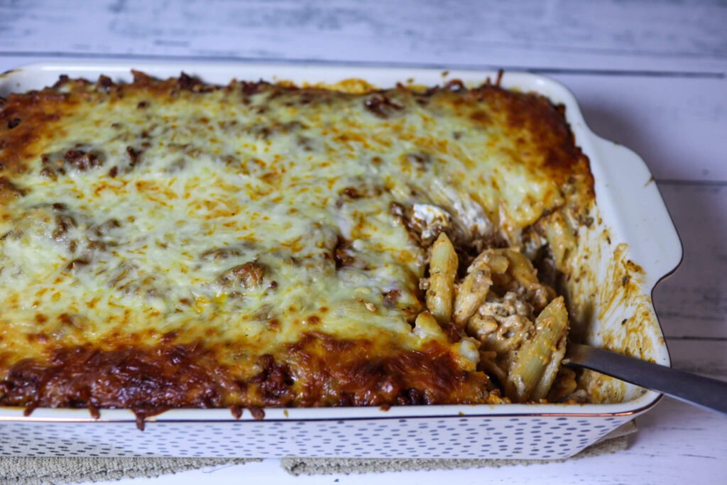 Serving million dollar pasta bake.